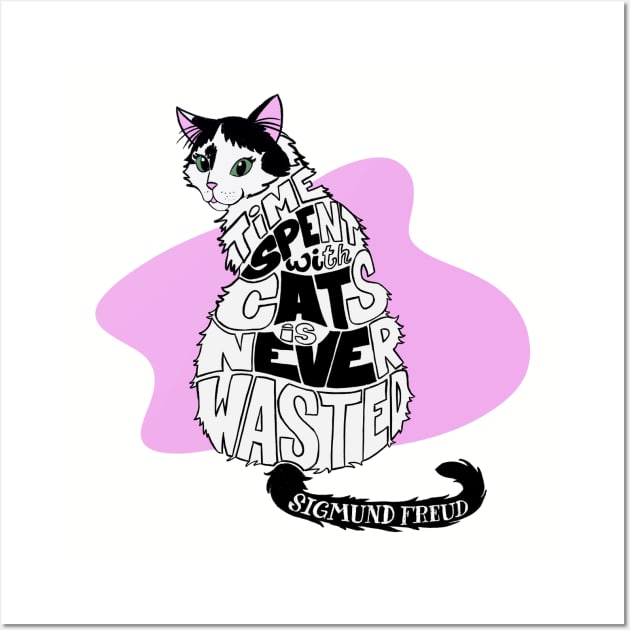 Time with cats is never wasted quote Wall Art by Vikki.Look